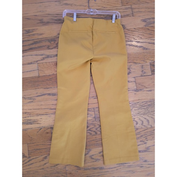 Crosby Dress Pants Women's Size 2 Yellow Cropped Flare Leg Side zip Career wear - Picture 9 of 16